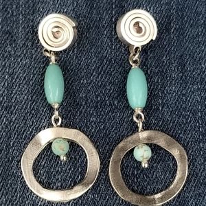 Southwest Spiral Turquoise Earrings